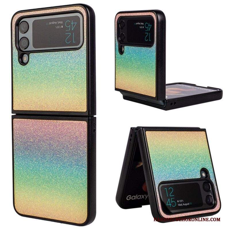 Folio Cover Samsung Galaxy Z Flip 4 Custodia in pelle Gradienti Glitterati