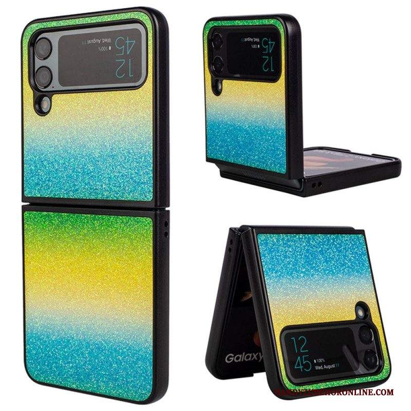 Folio Cover Samsung Galaxy Z Flip 4 Custodia in pelle Gradienti Glitterati