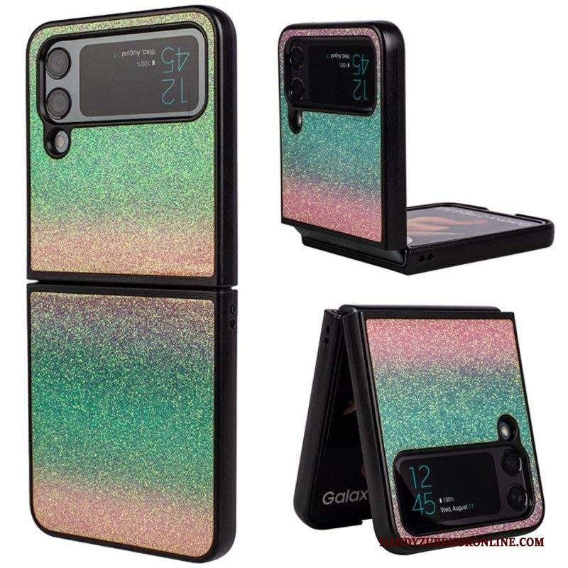 Folio Cover Samsung Galaxy Z Flip 4 Custodia in pelle Gradienti Glitterati