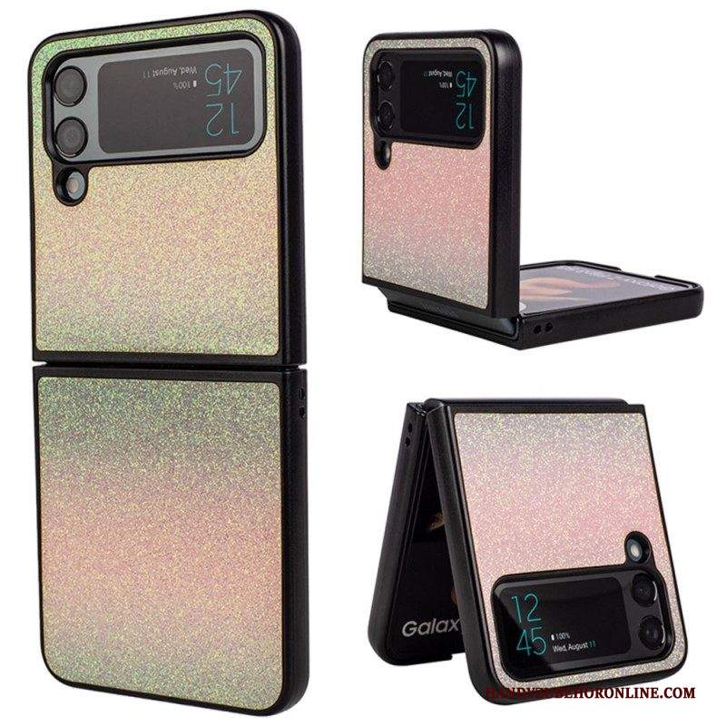 Folio Cover Samsung Galaxy Z Flip 4 Custodia in pelle Gradienti Glitterati