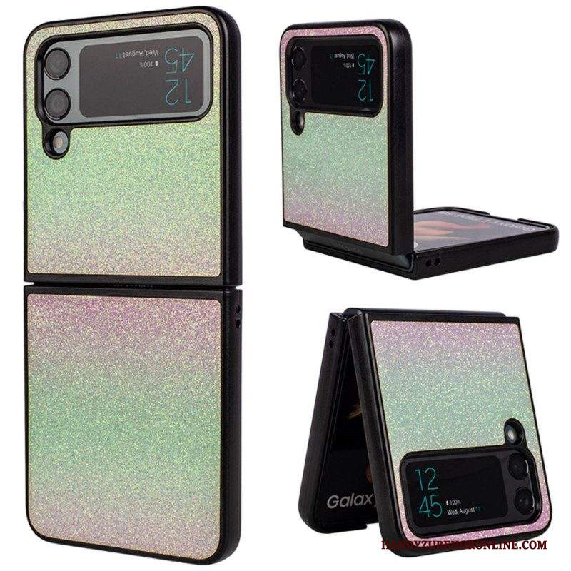 Folio Cover Samsung Galaxy Z Flip 4 Custodia in pelle Gradienti Glitterati