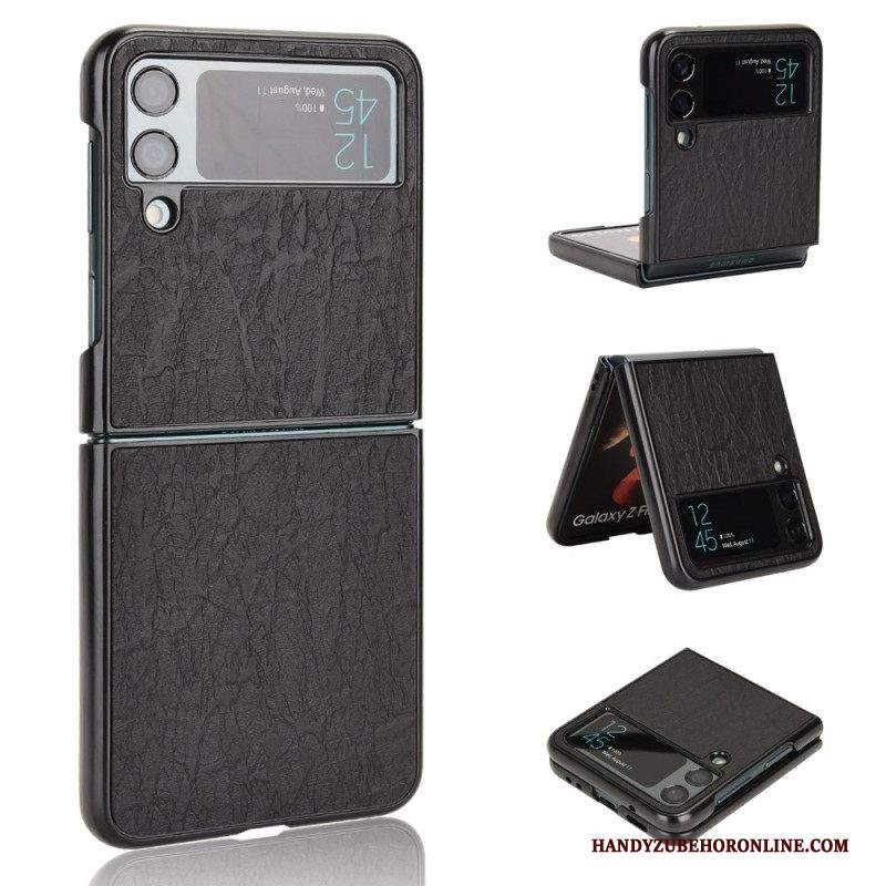 Folio Cover Samsung Galaxy Z Flip 4 Custodia in pelle Morbidezza Effetto Pelle