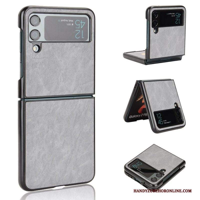 Folio Cover Samsung Galaxy Z Flip 4 Custodia in pelle Morbidezza Effetto Pelle