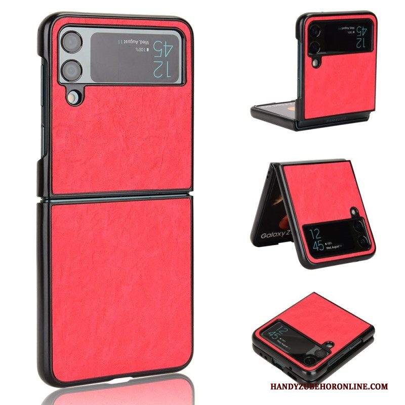 Folio Cover Samsung Galaxy Z Flip 4 Custodia in pelle Morbidezza Effetto Pelle