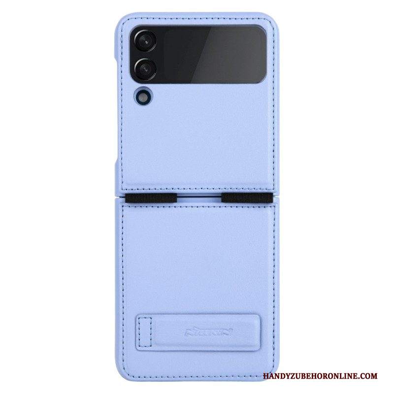 Folio Cover Samsung Galaxy Z Flip 4 Custodia in pelle Pelle E Supporto Nillkin