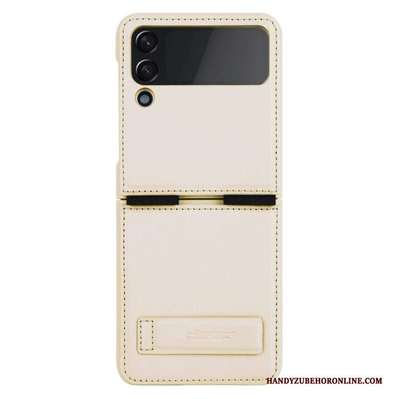 Folio Cover Samsung Galaxy Z Flip 4 Custodia in pelle Pelle E Supporto Nillkin