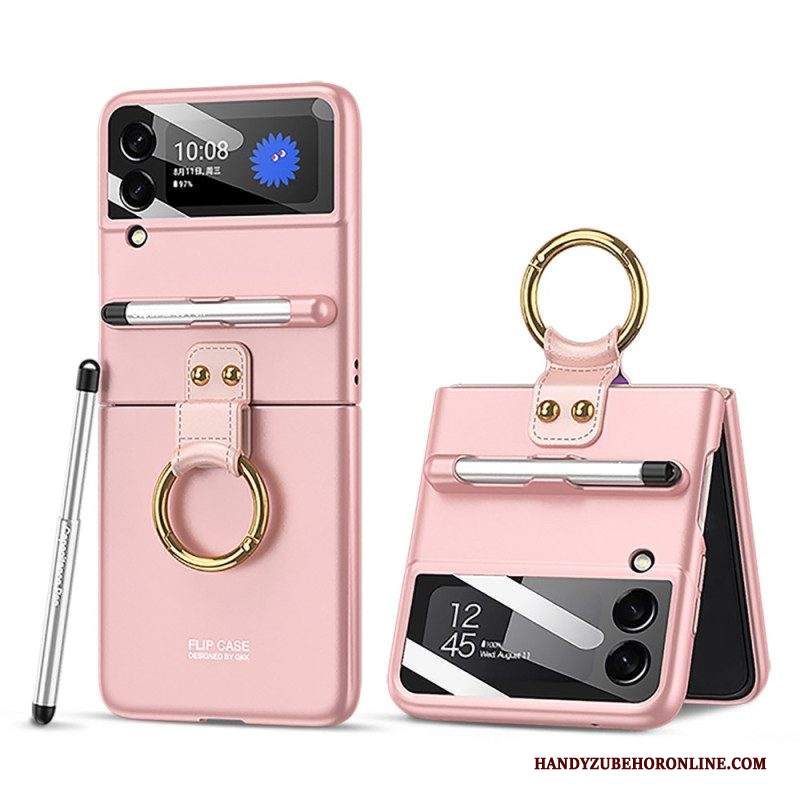 Folio Cover Samsung Galaxy Z Flip 4 Custodia in pelle Porta Stilo A Protezione Completa