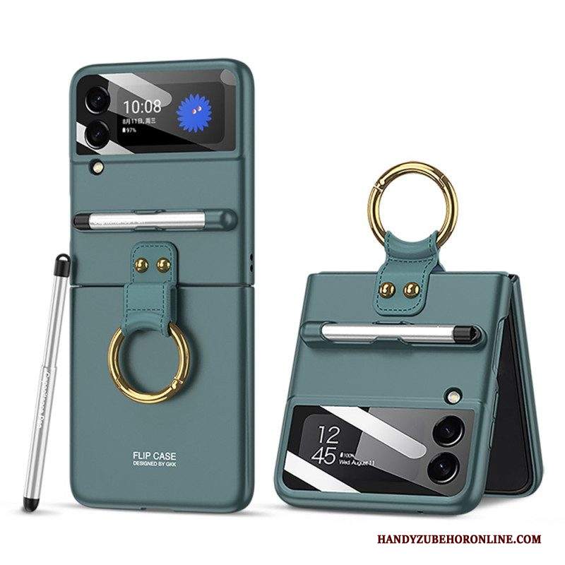 Folio Cover Samsung Galaxy Z Flip 4 Custodia in pelle Porta Stilo A Protezione Completa