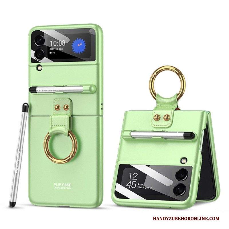 Folio Cover Samsung Galaxy Z Flip 4 Custodia in pelle Porta Stilo A Protezione Completa