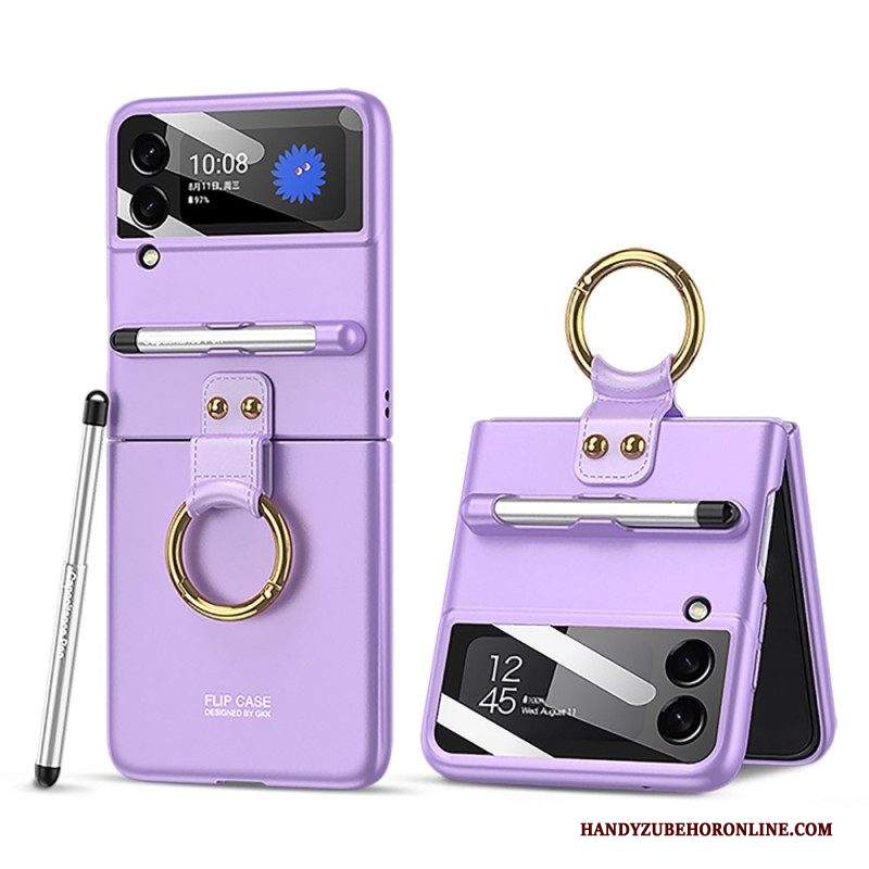 Folio Cover Samsung Galaxy Z Flip 4 Custodia in pelle Porta Stilo A Protezione Completa