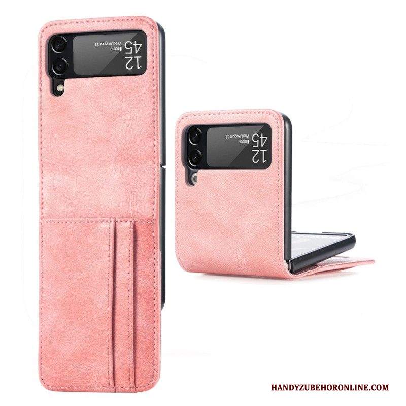 Folio Cover Samsung Galaxy Z Flip 4 Custodia in pelle Portacarte In Pelle Stile