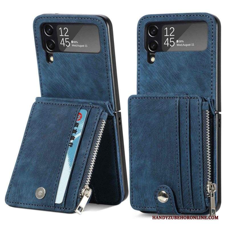 Folio Cover Samsung Galaxy Z Flip 4 Custodia in pelle Portacarte / Portamonete