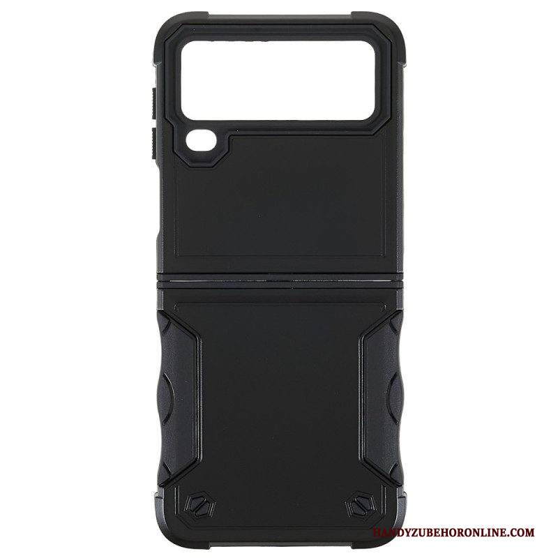 Folio Cover Samsung Galaxy Z Flip 4 Custodia in pelle Pulsante Ibrido