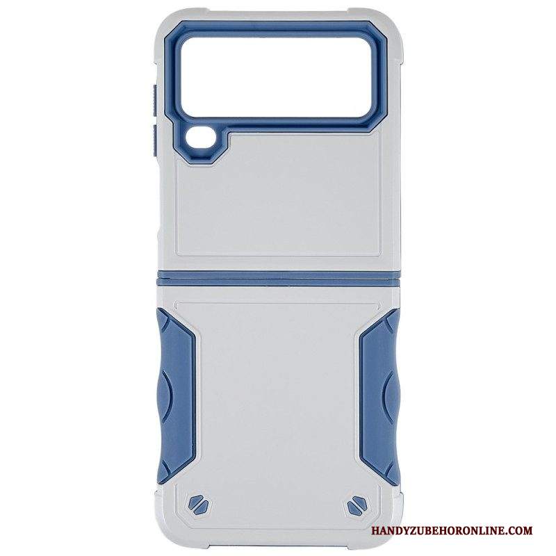 Folio Cover Samsung Galaxy Z Flip 4 Custodia in pelle Pulsante Ibrido