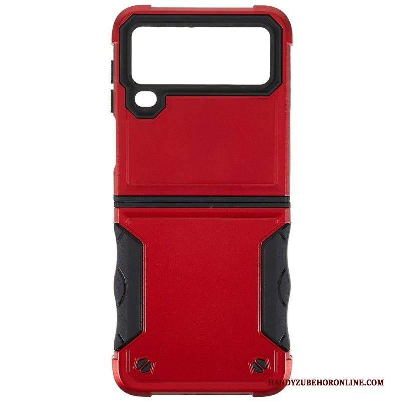 Folio Cover Samsung Galaxy Z Flip 4 Custodia in pelle Pulsante Ibrido