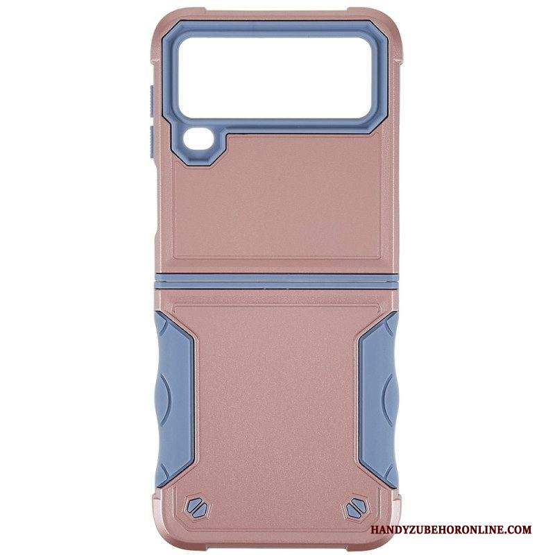 Folio Cover Samsung Galaxy Z Flip 4 Custodia in pelle Pulsante Ibrido