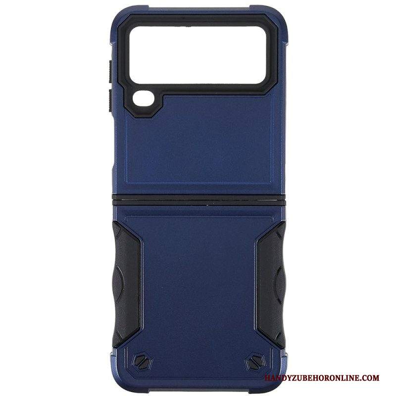 Folio Cover Samsung Galaxy Z Flip 4 Custodia in pelle Pulsante Ibrido