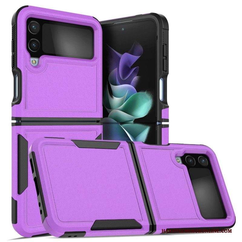 Folio Cover Samsung Galaxy Z Flip 4 Custodia in pelle Stile Opaco Rigido