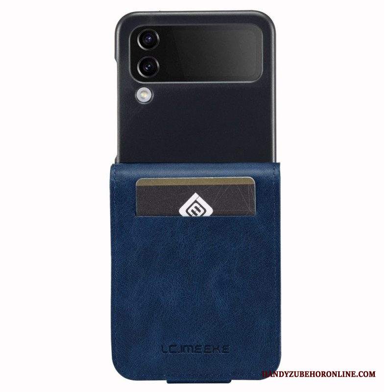 Folio Cover Samsung Galaxy Z Flip 4 Custodia in pelle Titolare Della Carta Rfid