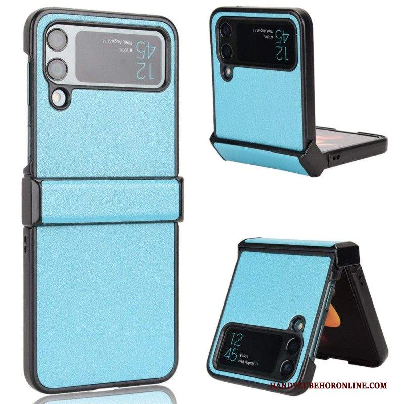 Folio Cover Samsung Galaxy Z Flip 4 Custodia in pelle Trama Effetto Opaco