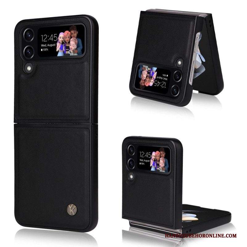 Folio Cover Samsung Galaxy Z Flip 4 Custodia in pelle Yikatu Effetto Pelle