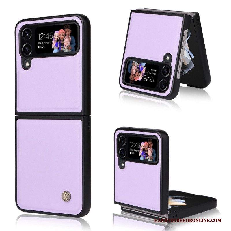 Folio Cover Samsung Galaxy Z Flip 4 Custodia in pelle Yikatu Effetto Pelle