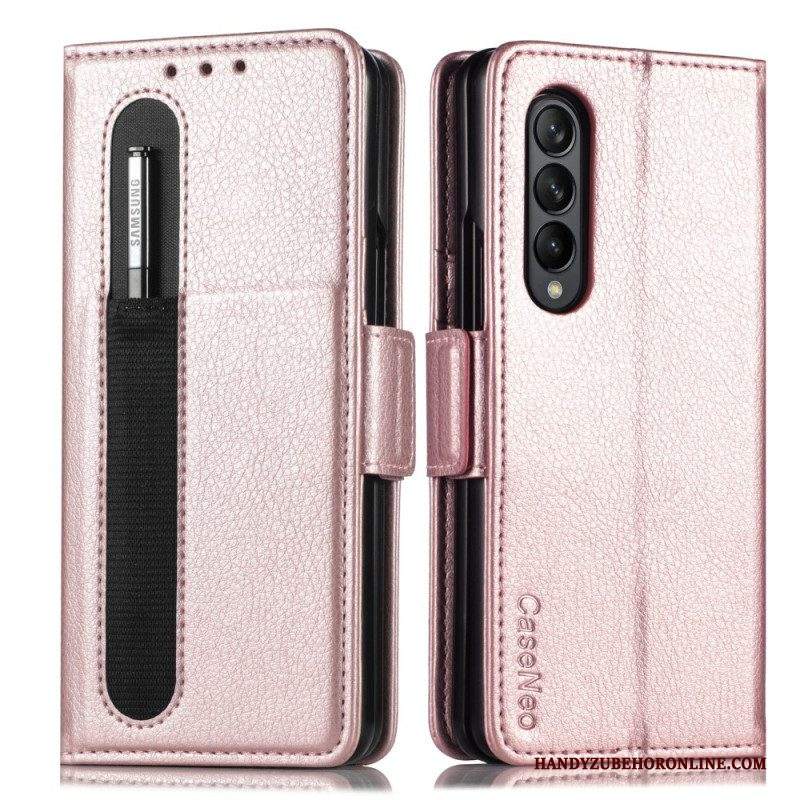 Folio Cover Samsung Galaxy Z Fold 3 5G Caseneo Effetto Pelle