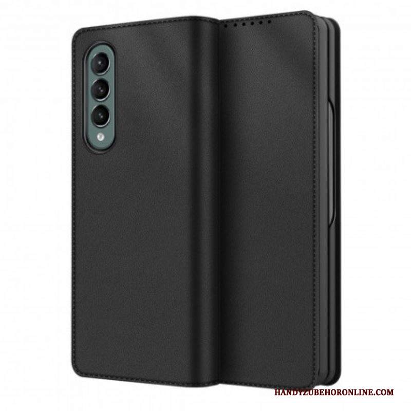 Folio Cover Samsung Galaxy Z Fold 3 5G Custodia in pelle Crosta Di Pelle Effetto Pelle