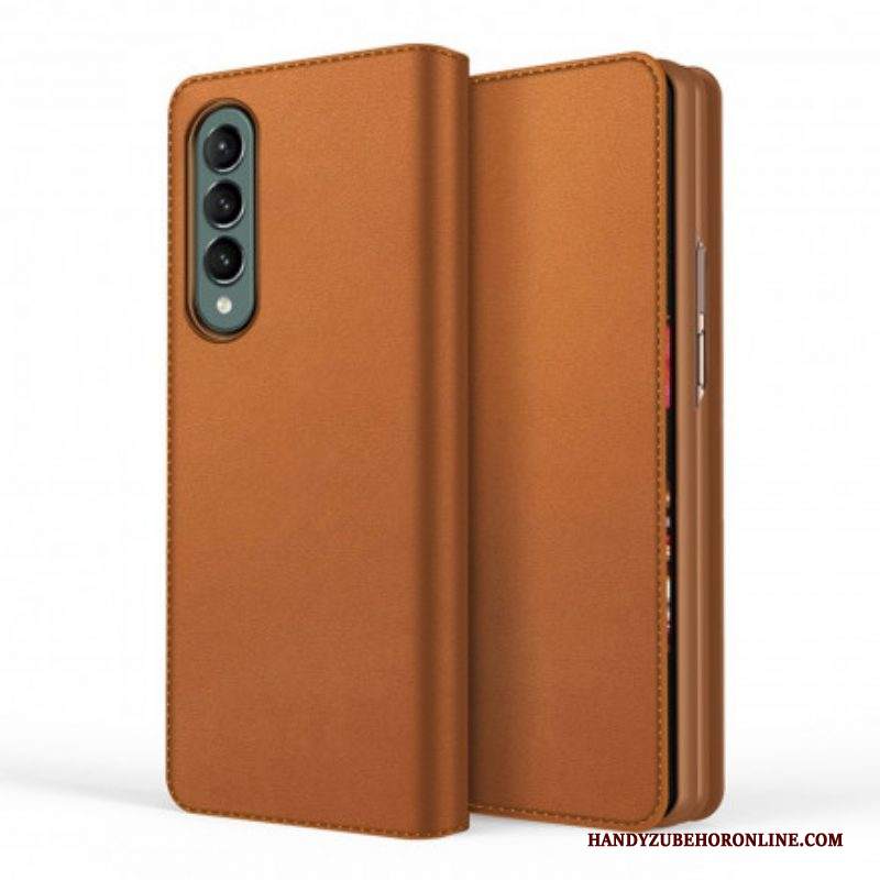 Folio Cover Samsung Galaxy Z Fold 3 5G Custodia in pelle Crosta Di Pelle Effetto Pelle