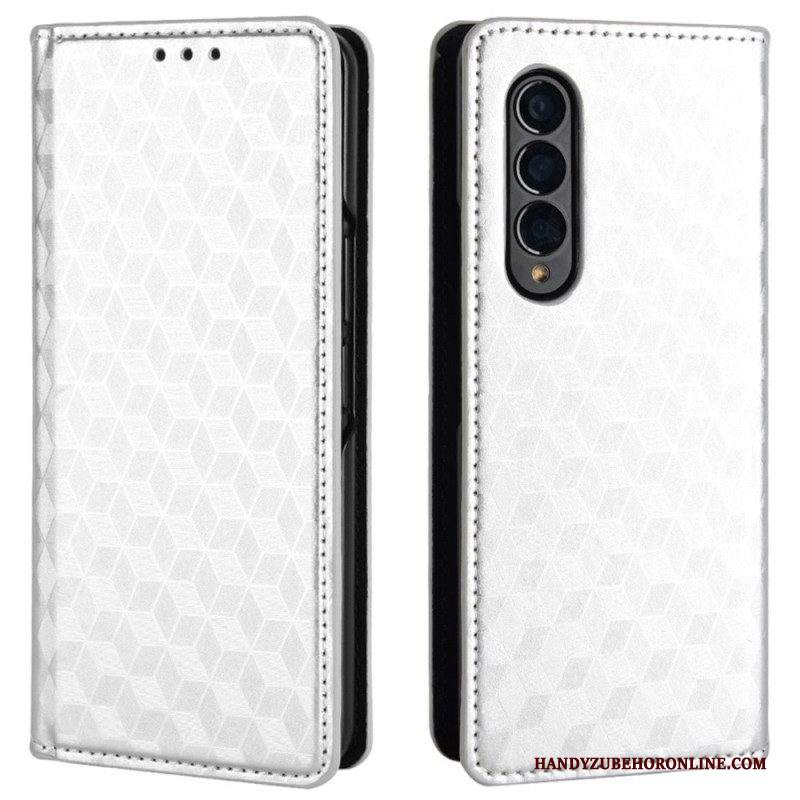 Folio Cover Samsung Galaxy Z Fold 4 Custodia in pelle Cubo 3d