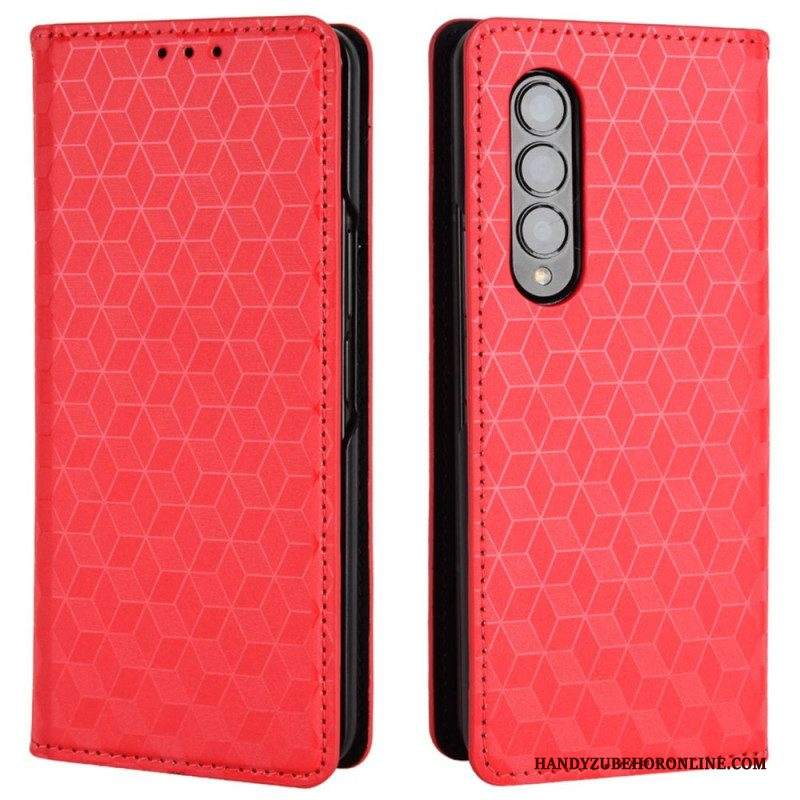 Folio Cover Samsung Galaxy Z Fold 4 Custodia in pelle Cubo 3d