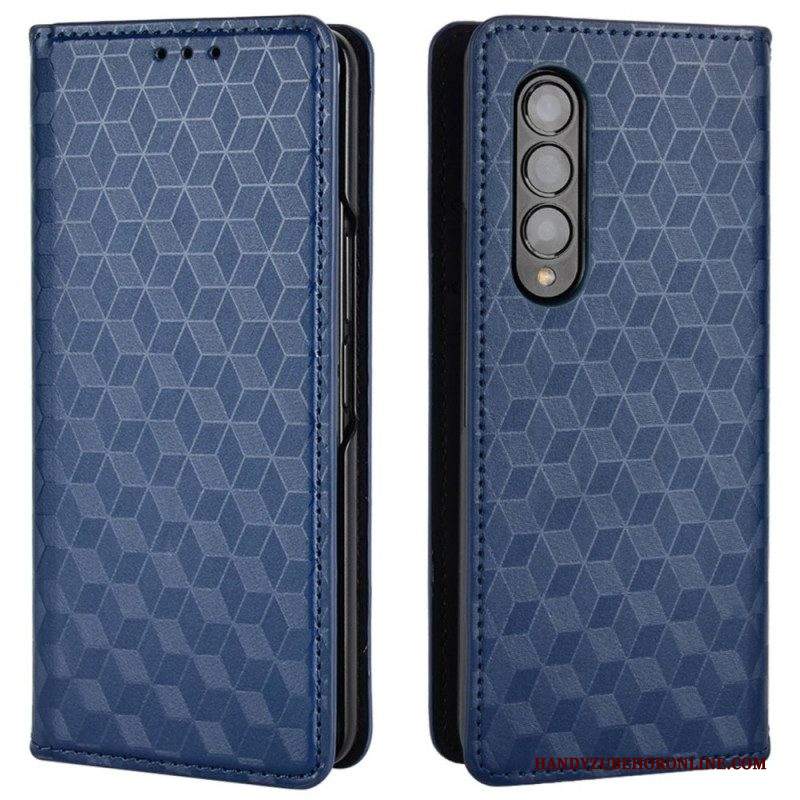 Folio Cover Samsung Galaxy Z Fold 4 Custodia in pelle Cubo 3d