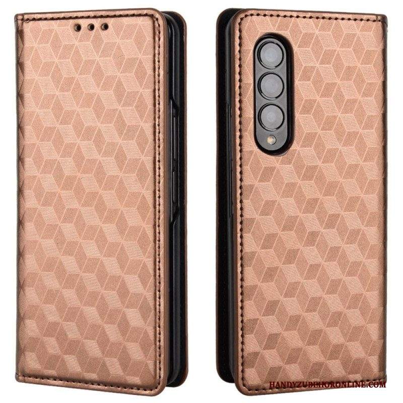 Folio Cover Samsung Galaxy Z Fold 4 Custodia in pelle Cubo 3d