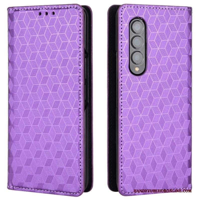 Folio Cover Samsung Galaxy Z Fold 4 Custodia in pelle Cubo 3d