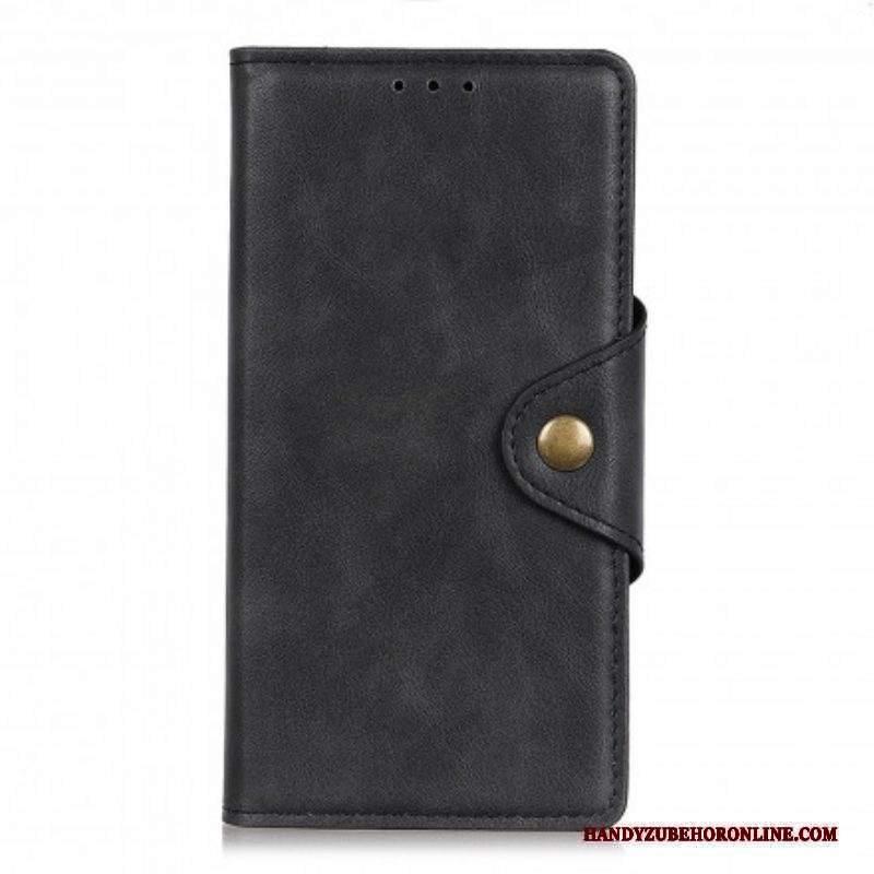 Folio Cover Sony Xperia 1 III Bottone Vintage In Ecopelle