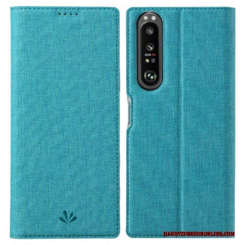 Folio Cover Sony Xperia 1 III Custodia in pelle Vili Dmx Testurizzato