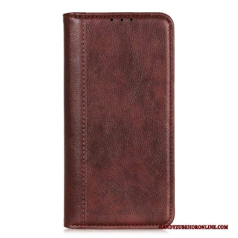 Folio Cover Sony Xperia 1 IV Custodia in pelle Crosta Di Cuoio Classica