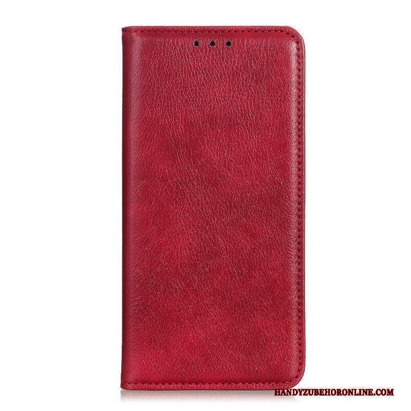 Folio Cover Sony Xperia 1 IV Custodia in pelle Crosta Di Cuoio Litchi