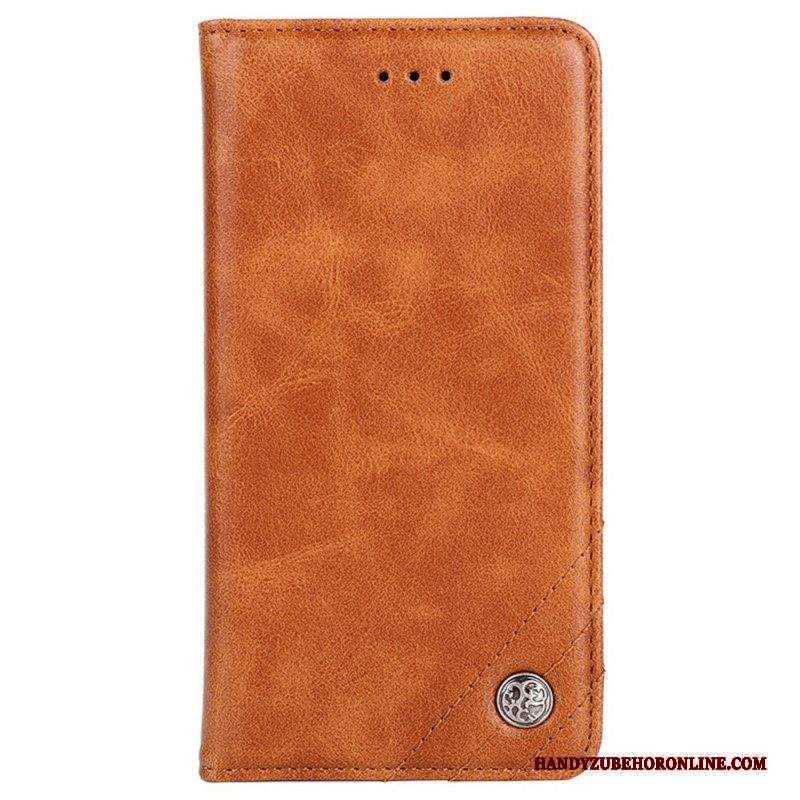 Folio Cover Sony Xperia 1 IV Custodia in pelle Rivetti Decorativi