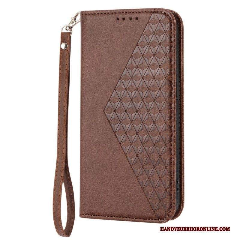 Folio Cover Sony Xperia 1 IV Custodia in pelle Stile In Pelle Modello 3d Con Cinturino