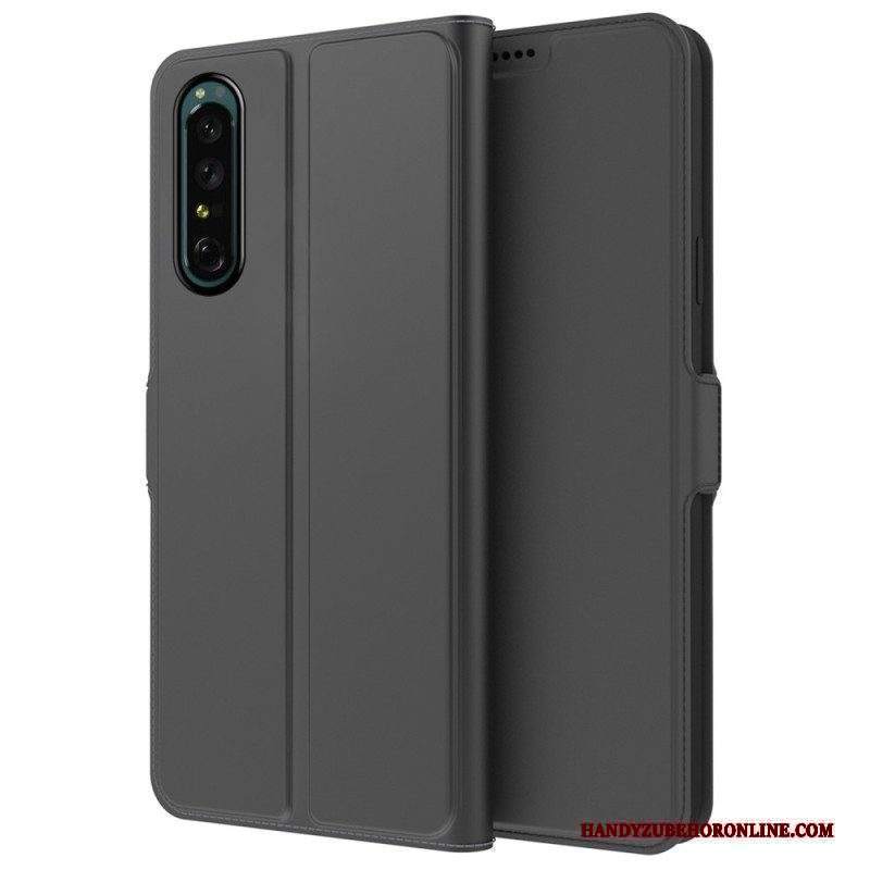 Folio Cover Sony Xperia 1 IV Effetto Pelle Sottile