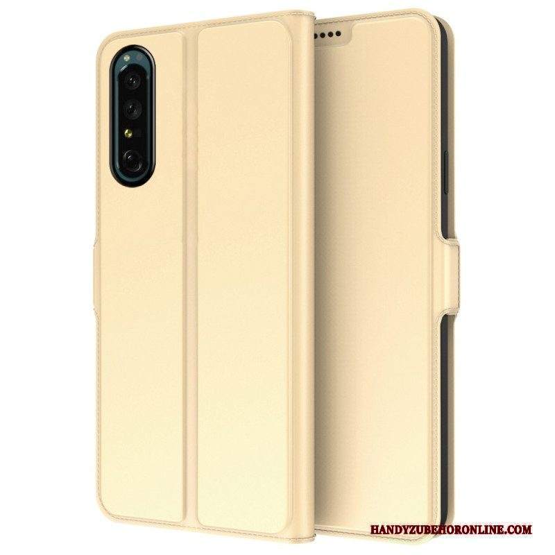 Folio Cover Sony Xperia 1 IV Effetto Pelle Sottile