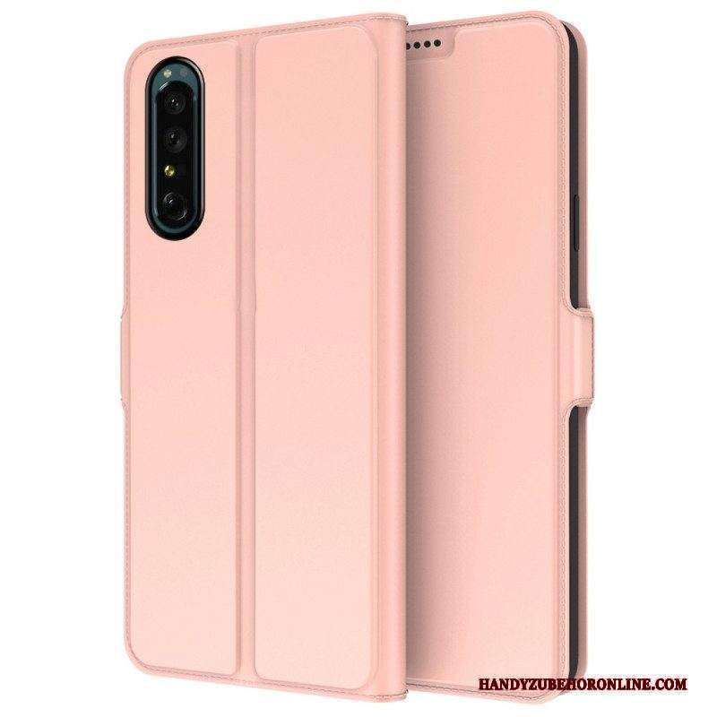 Folio Cover Sony Xperia 1 IV Effetto Pelle Sottile