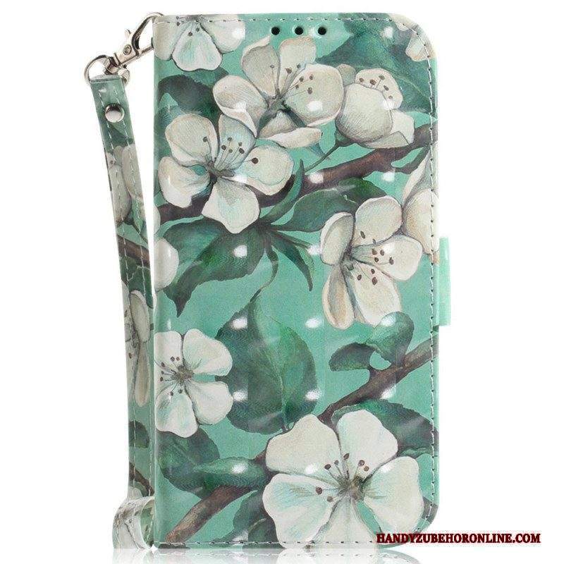 Folio Cover Sony Xperia 1 IV Fiori Bianchi Strappy