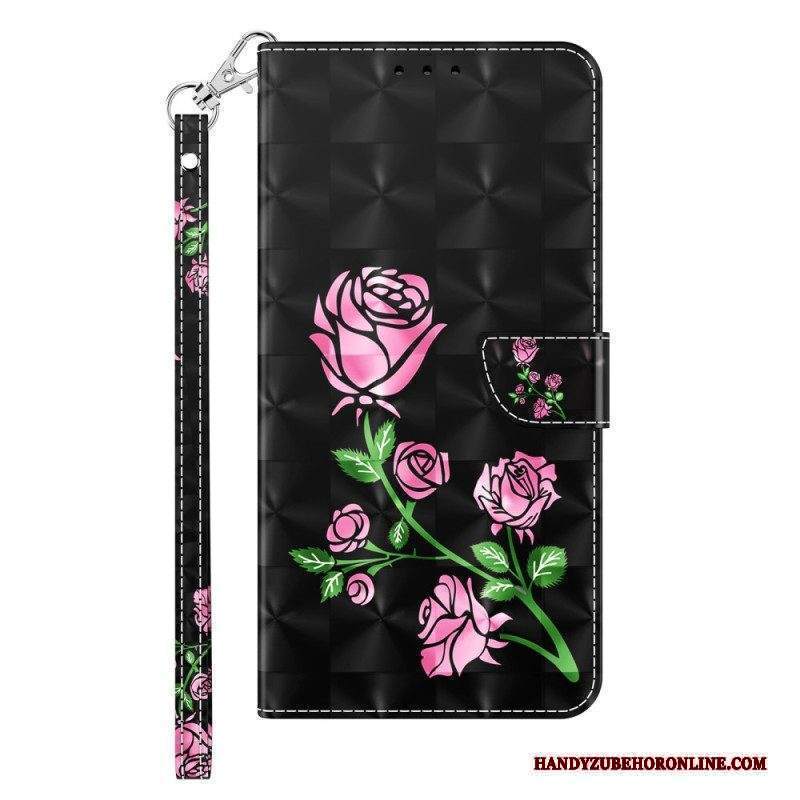 Folio Cover Sony Xperia 1 IV Rose Con Cordino