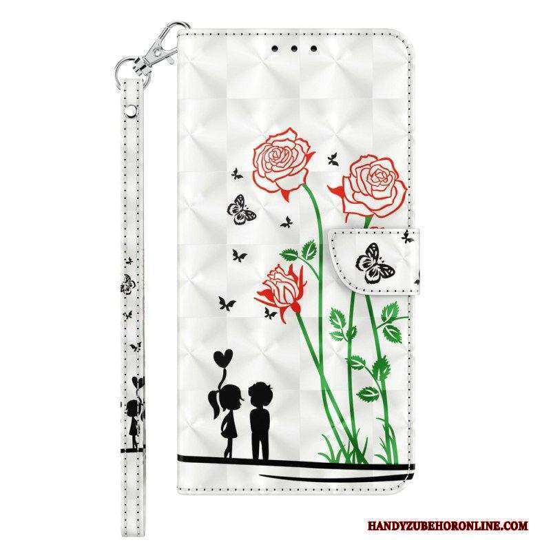 Folio Cover Sony Xperia 1 IV Rose Con Cordino