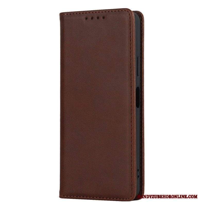 Folio Cover Sony Xperia 10 IV Custodia in pelle Disegno Classico