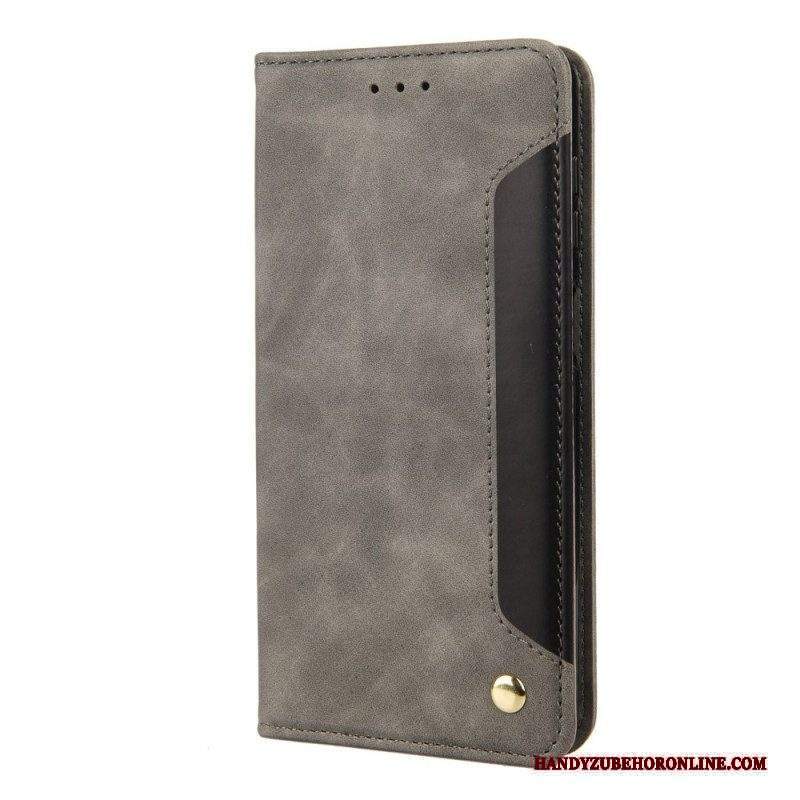 Folio Cover Sony Xperia 10 IV Custodia in pelle Due Toni