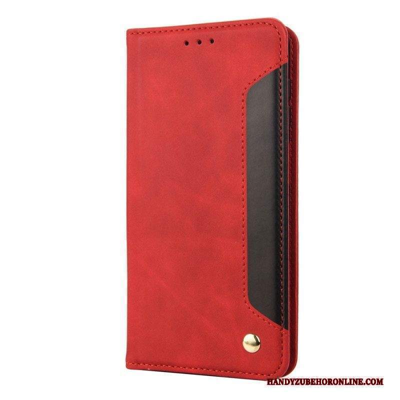 Folio Cover Sony Xperia 10 IV Custodia in pelle Due Toni