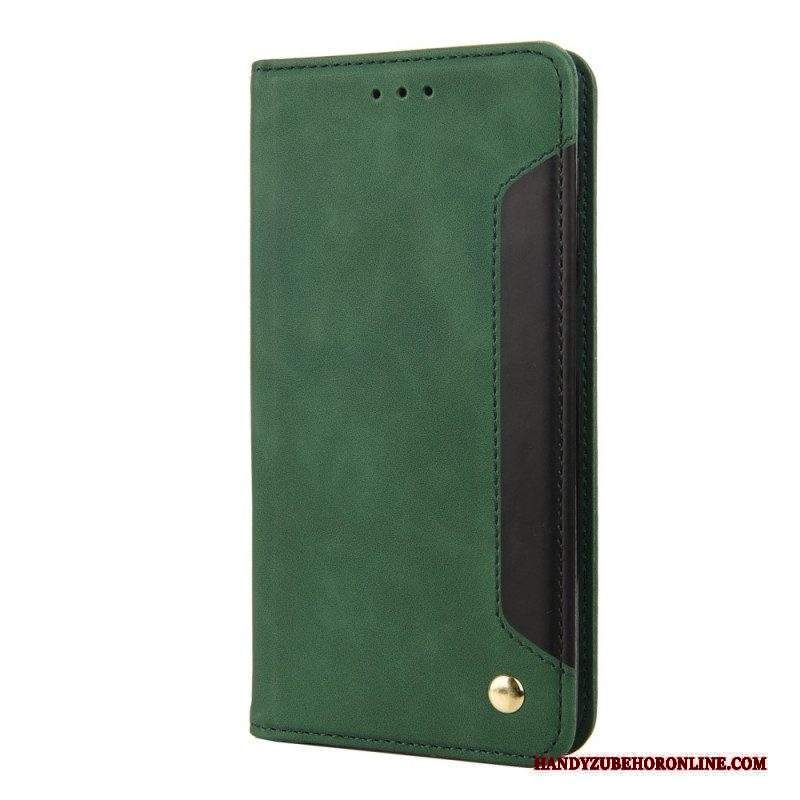 Folio Cover Sony Xperia 10 IV Custodia in pelle Due Toni